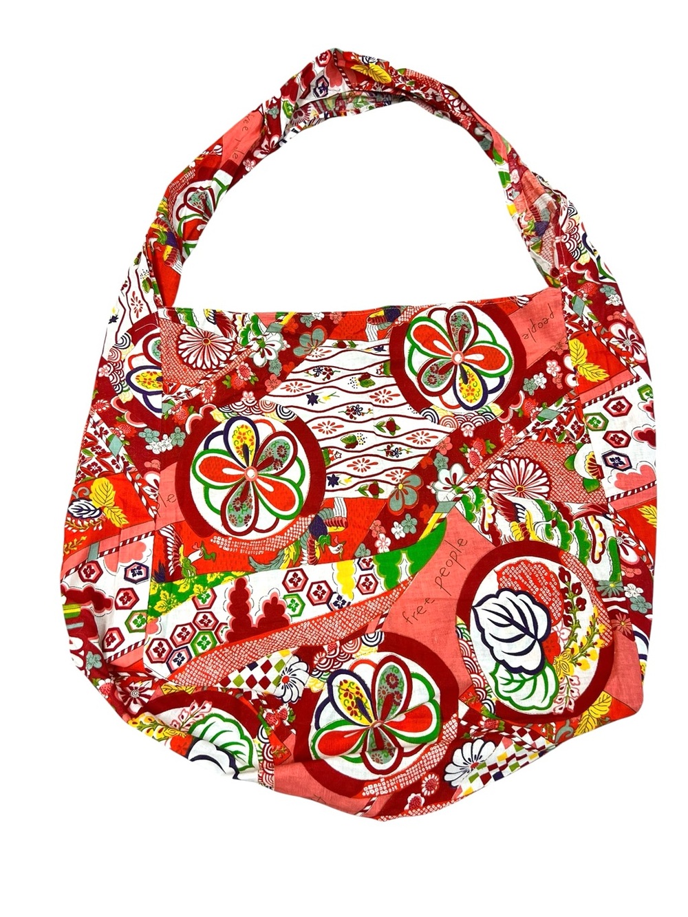 Free People Limited Edition Tote Bag Red Multicolor Floral Boho Sustainable